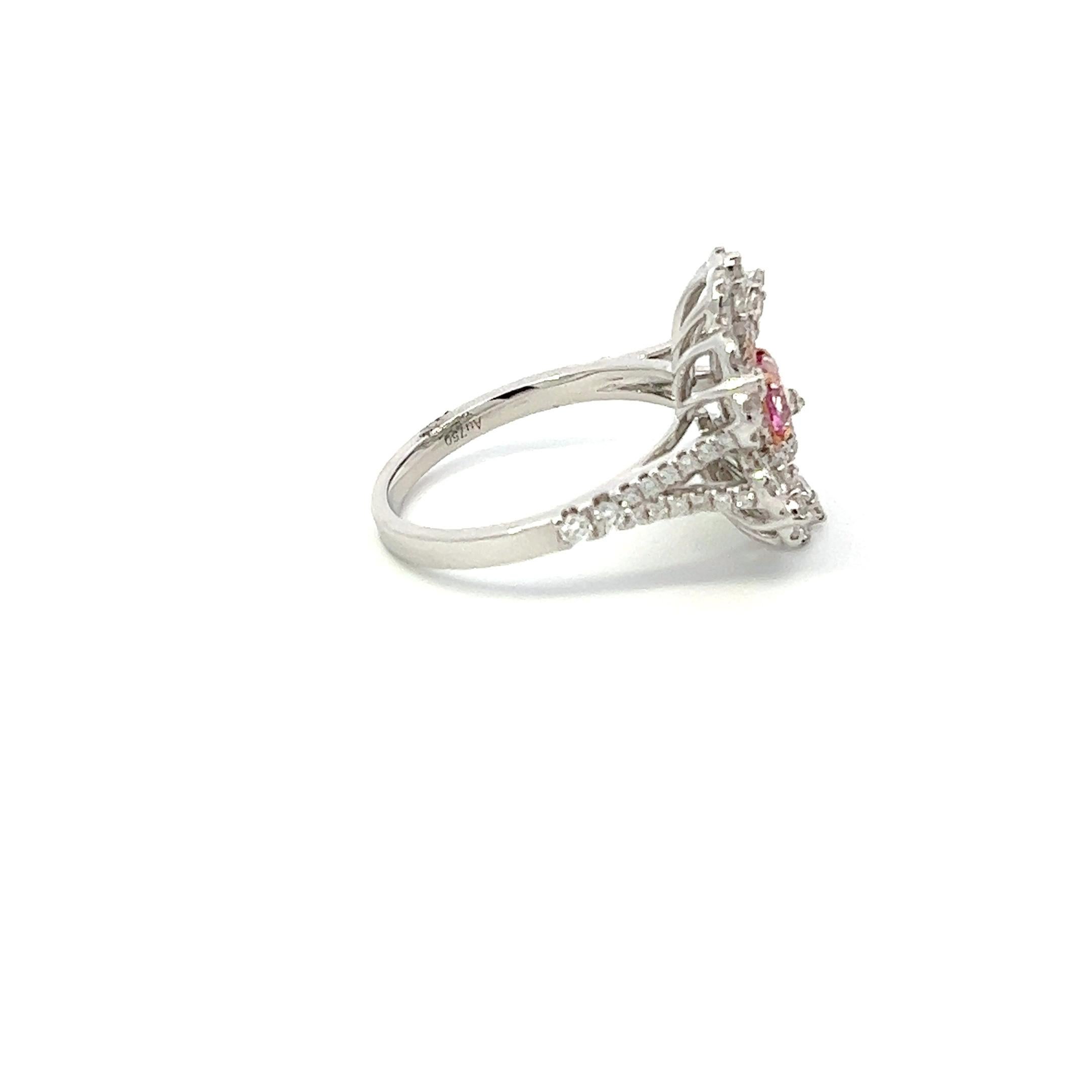 GIA-zertifizierter 0,51 Karat rosa Diamantring im Zustand „Neu“ im Angebot in Los Angeles, CA