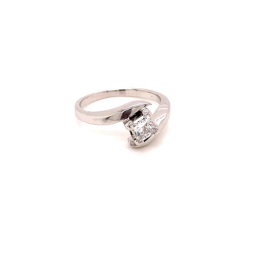 Uniquely designed, this spectacular ring from our Treasure Collection features an impressive 0.51 Carat Solitaire Square Modified Brilliant Diamond of D colour and VS2 clarity, making it flawless to the naked eye. The scintillating diamond in this