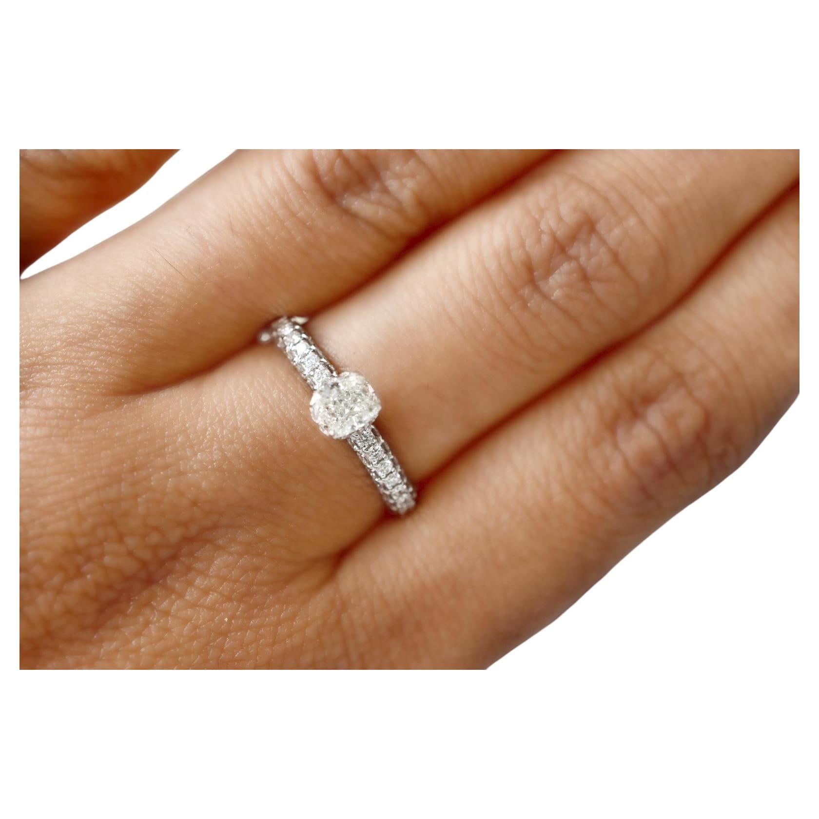 Bague en diamant blanc de 0,51 carat certifié GIA, pureté VVS1