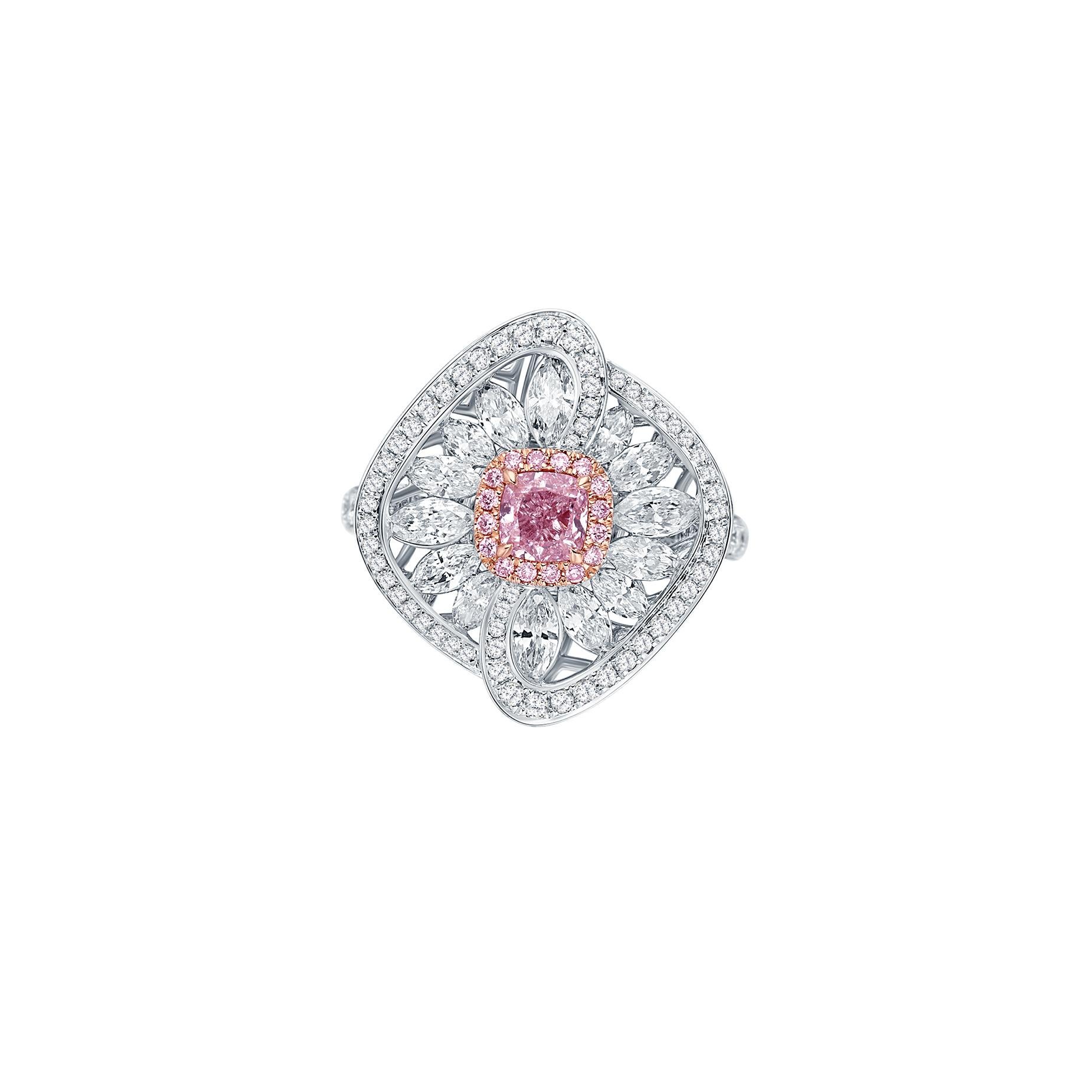 The characteristics for the described diamond jewelry with GIA Certification Number 5383968204:

Style: KK-5813

Colour Grade: Light Pink
Center Stone: 0.51ct LIGHT PINK

Carat Weight: 0.50 carats (1 piece)

Marquise White Diamonds:
Carat Weight: