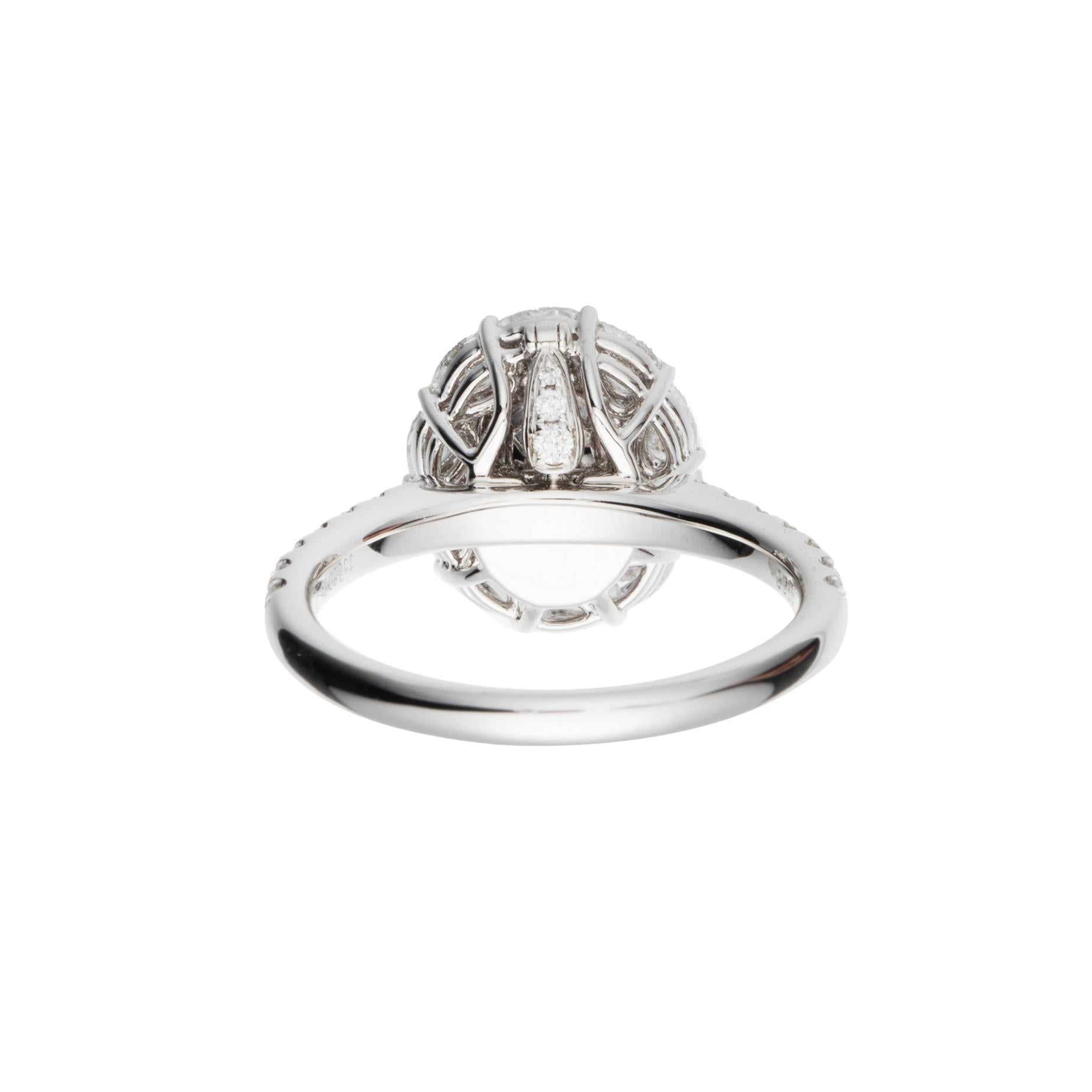Oval Cut GIA Certified, 0.51ct Natural Fancy Light Purplish Pink Oval shape Diamond Ring.