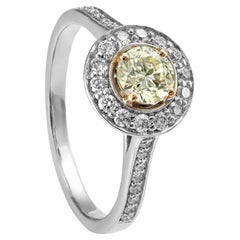 GIA Certified 0.51ct White Gold Fancy Colored VS2 Diamond Ring