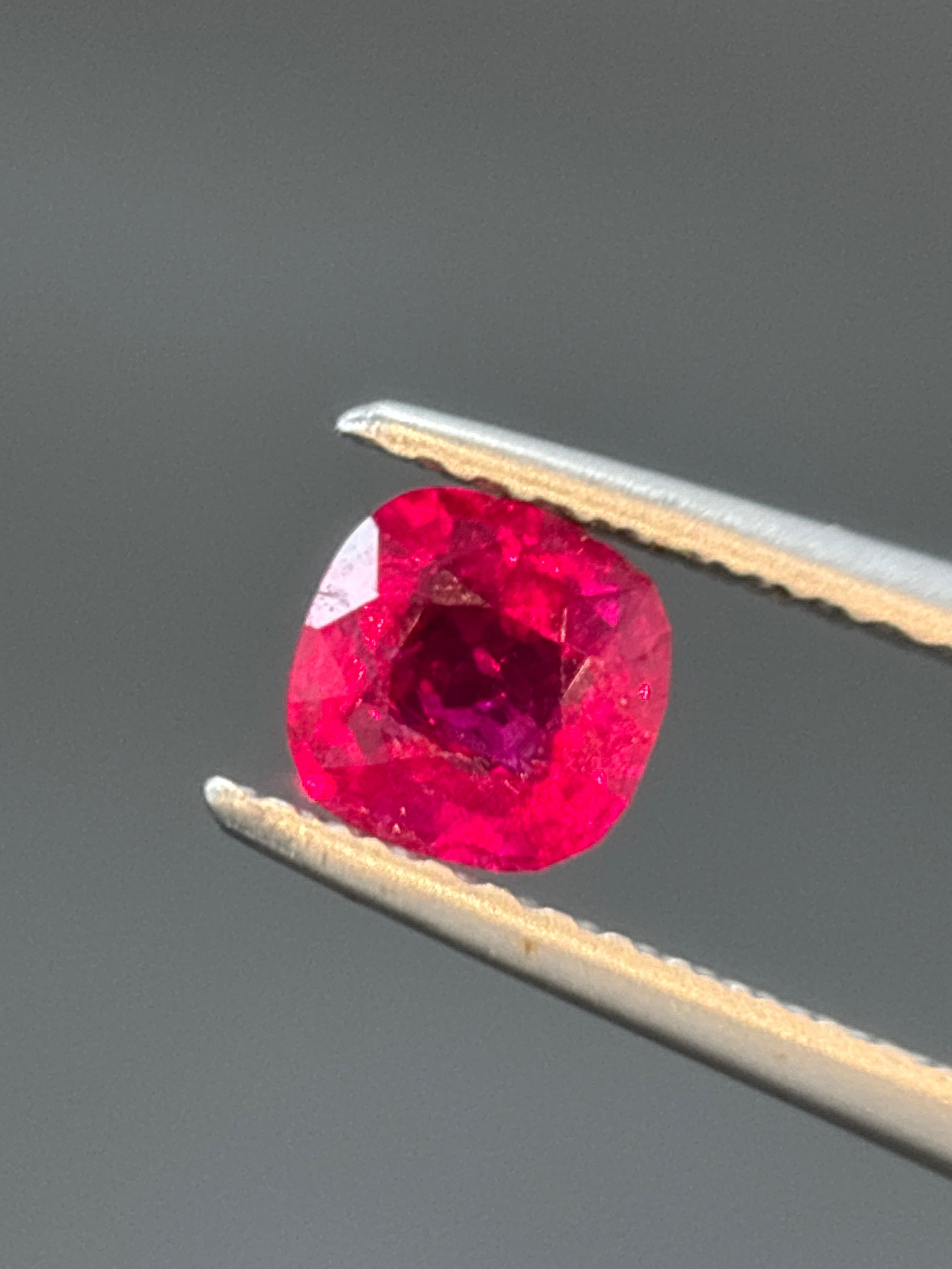 GIA-zertifiziert 0,52 Karat Burma No Heat Natural Vivid Red Ruby im Angebot 1