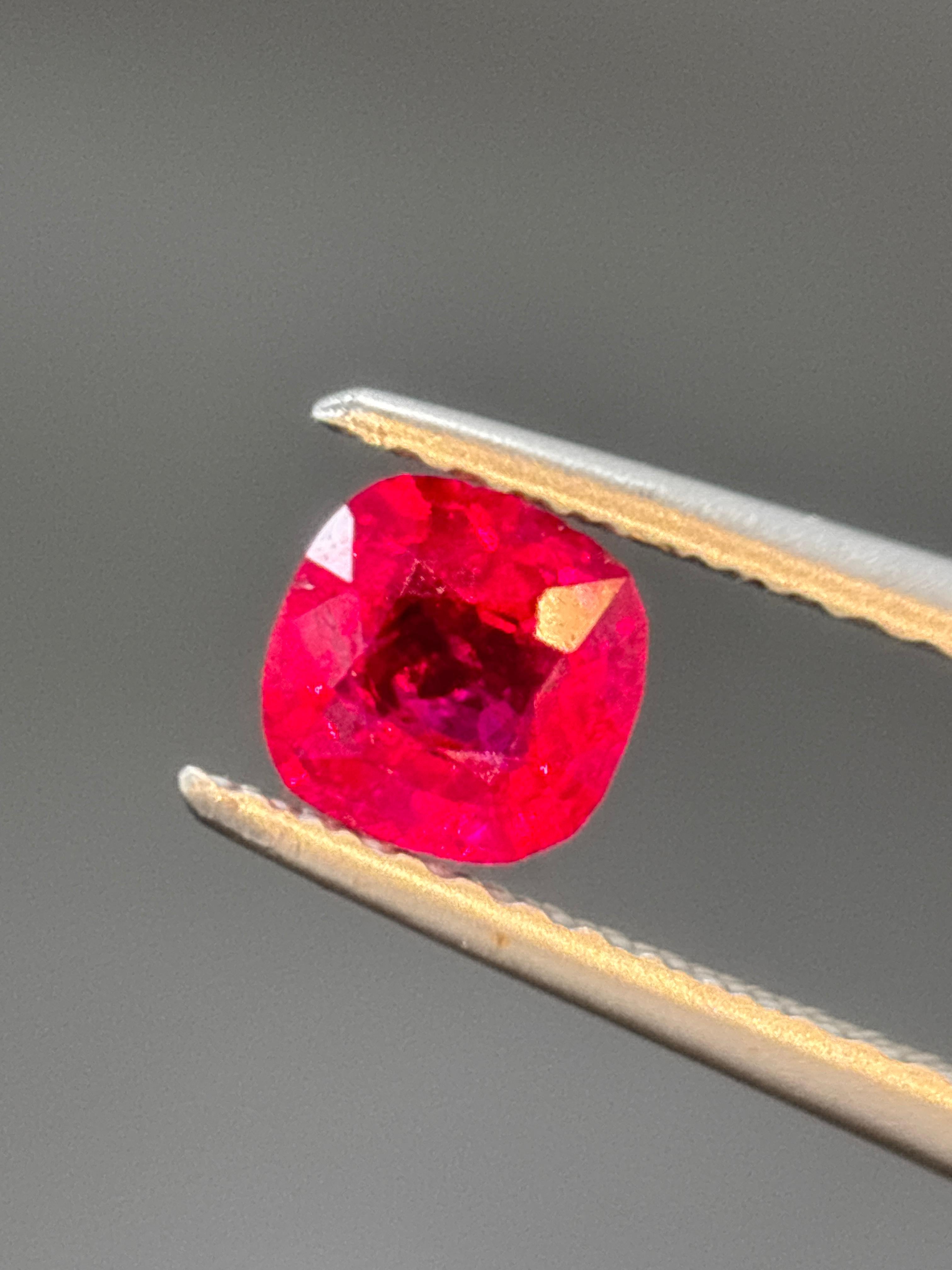 GIA-zertifiziert 0,52 Karat Burma No Heat Natural Vivid Red Ruby im Angebot 4