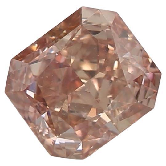 GIA Certified 0.52 Carat Fancy Brownish Orangy Pink VS2 Clarity Diamond