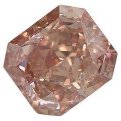 Diamant de 0,52 carat de pureté VS2 de couleur brun orangé fantaisie certifié GIA
