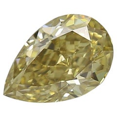 GIA Certified 0.52 Carat Fancy Deep Brownish Greenish Yellow SI1 Clarity Diamond