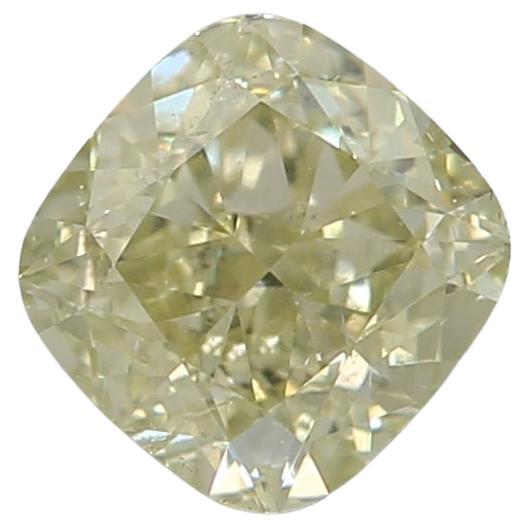 Diamante certificado por GIA de 0,52 quilates de color amarillo verdoso grisáceo de fantasía con claridad SI2