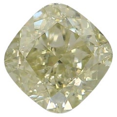Diamante certificado por GIA de 0,52 quilates de color amarillo verdoso grisáceo de fantasía con claridad SI2
