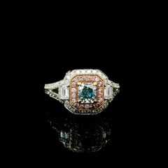 GIA Certified 0.52 Carat Fancy Light Gray Blue VVS1 Clarity Diamond Ring