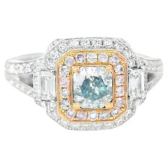 GIA Certified 0.52 Carat Fancy Light Gray Blue VVS1 Clarity Diamond Ring