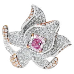 GIA-zertifizierter 0,52 Karat sehr hellrosa I3 Reinheit Diamantring