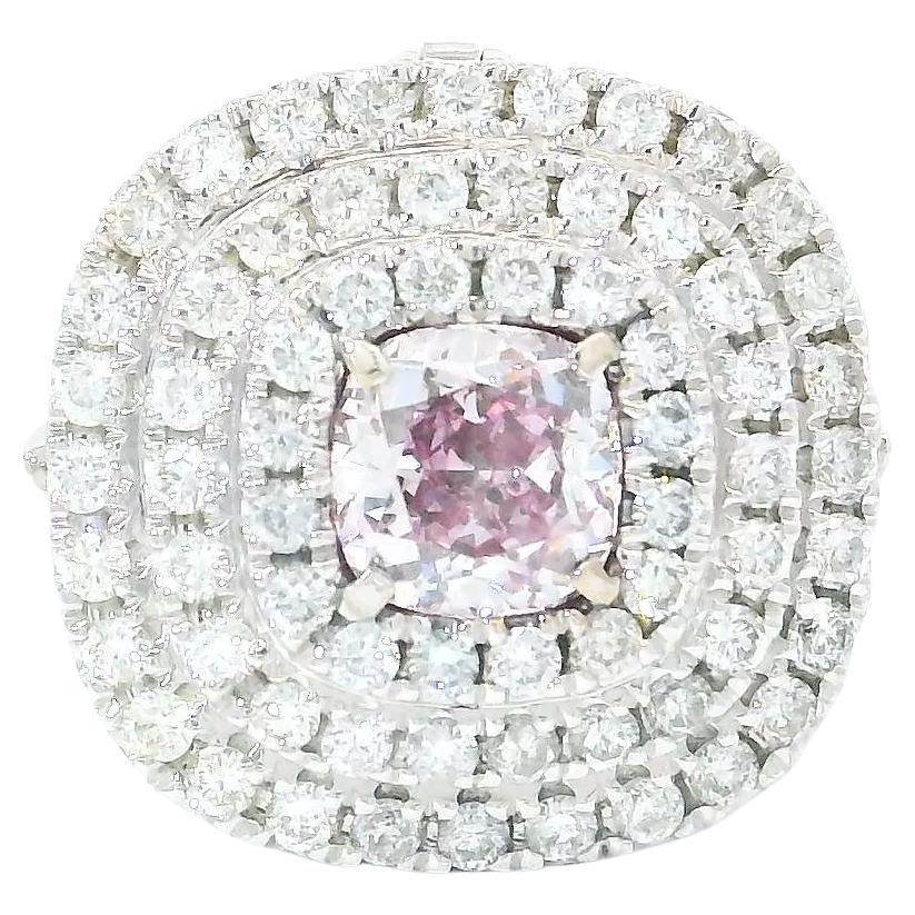 GIA Certified 0.52 Carat Very Light Pink VS2 Clarity Diamond Ring