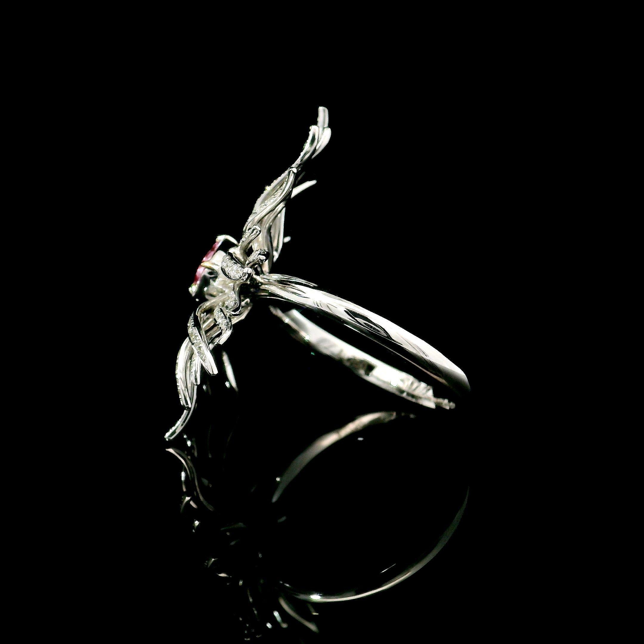 Anello con diamante certificato GIA 0,52 Very Light Pink SI2 Clarity in vendita 1
