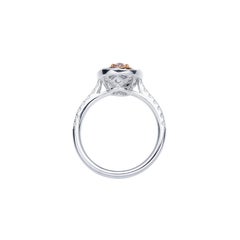 GIA-zertifiziert, 0,52ct Fancy Brownish Pink Natural Color Diamond Weißgold-Ring