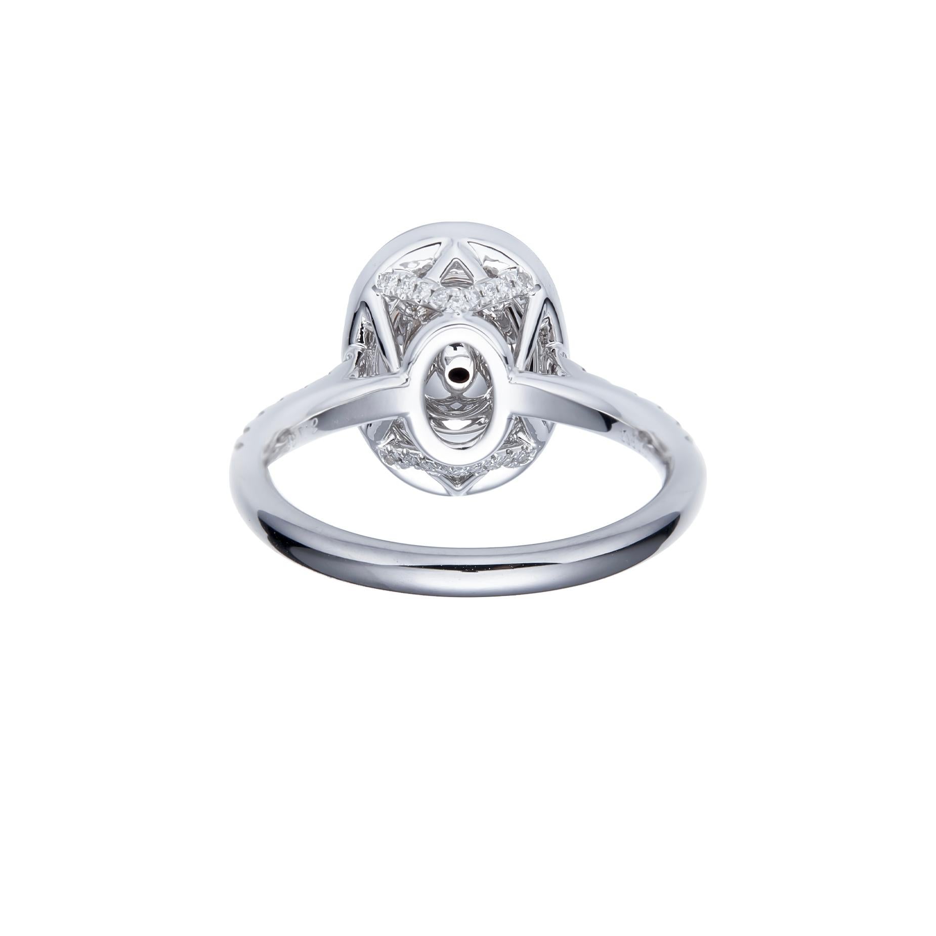 Contemporary GIA Certified, 0.52ct Fancy Brownish Pink Natural Color Diamond White Gold ring For Sale