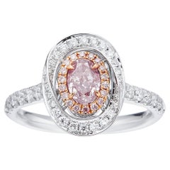 GIA-zertifiziert, 0,52ct Fancy Brownish Pink Natural Color Diamond Weißgold-Ring