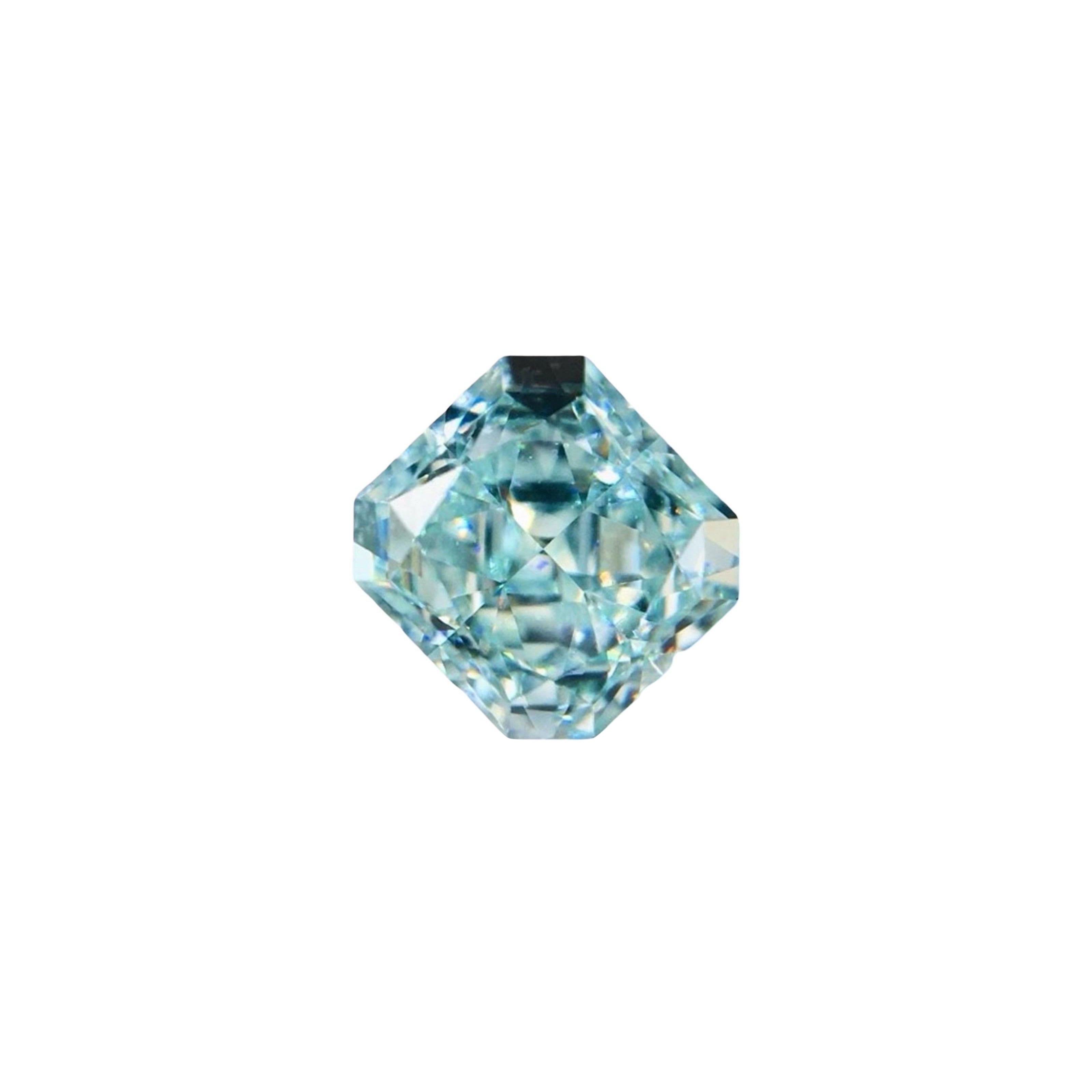 GIA Certified 0.52ct Greenish Blue Natural Diamond For Sale