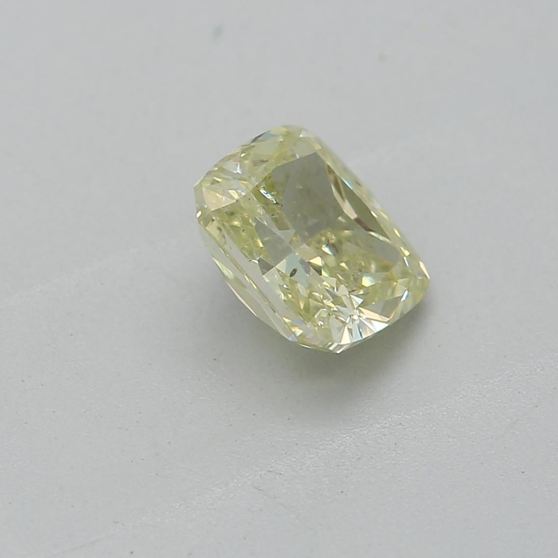 Women's or Men's GIA Certified 0.53 Carat Fancy Green Yellow SI2 Clarity Diamond For Sale