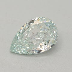 GIA Certified 0.53 Carat Fancy Light Bluish Green SI2 Clarity Diamond