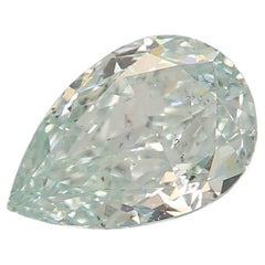 GIA Certified 0,53 Carat Fancy Light Bluish Green SI2 Clarity Diamond