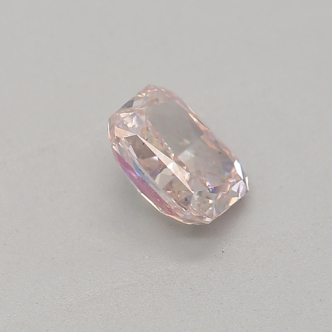 Women's or Men's GIA Certified 0.53 Carat Fancy Light Orangy Pink SI2 Clarity Diamond For Sale