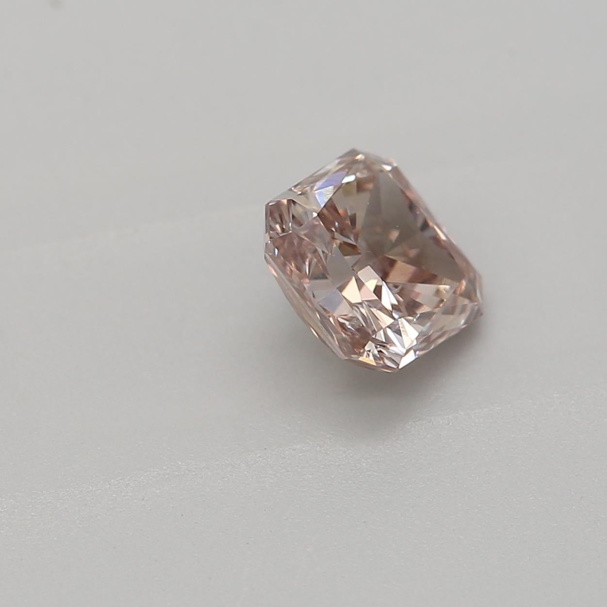 Women's or Men's GIA Certified 0.53 Carat Fancy Pink Brown SI1 Clarity Diamond For Sale