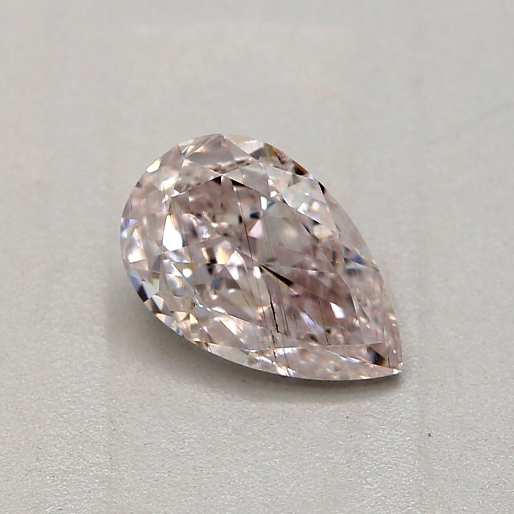 Pear Cut GIA Certified 0.53 Carat Light Pink SI2 Clarity Diamond For Sale