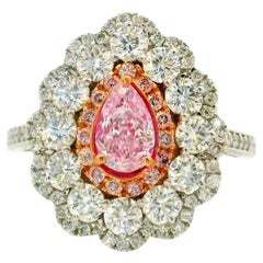 Bague en diamant certifié GIA de 0,53 carat, rose très clair, pureté SI2