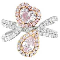 GIA zertifiziert 0,54/0.30 Karat Hellrosa/Faint Pink SI1/VVS1 Diamantring mit Diamanten