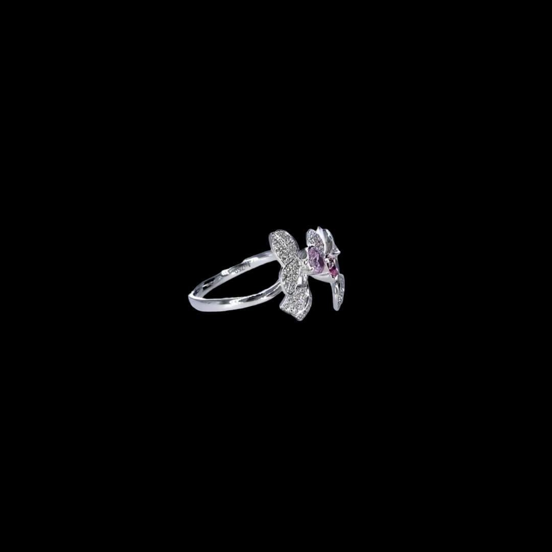Women's GIA Certified 0.54 Carat Faint Pink Diamond Cocktail Ring SI1 Clarity For Sale