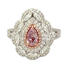 GIA-zertifizierter 0,54 Karat Fancy Hellrosa Diamantring