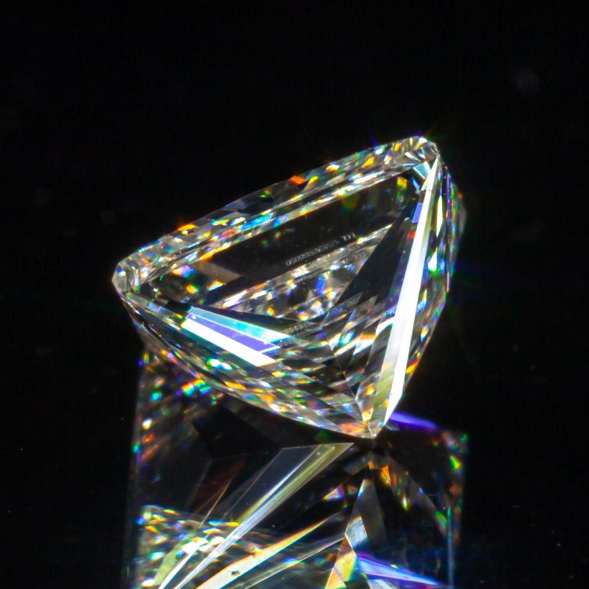 Women's or Men's GIA Certified 0.54 Carat Princess Cut Natural Diamond, J Color, VS2 Clarity For Sale