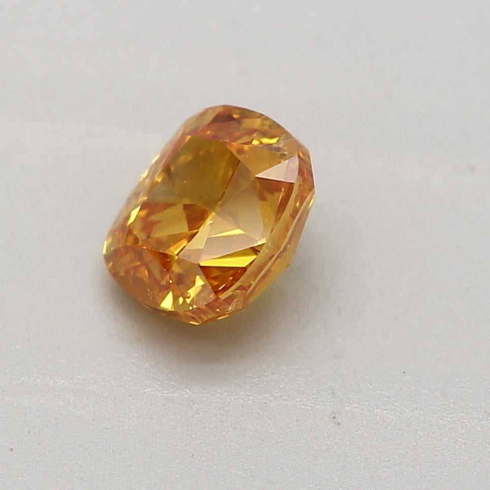 GIA Certified 0.45 Carat Fancy Vivid Yellow Orange I1 Clarity Diamond In New Condition For Sale In บางรัก, TH