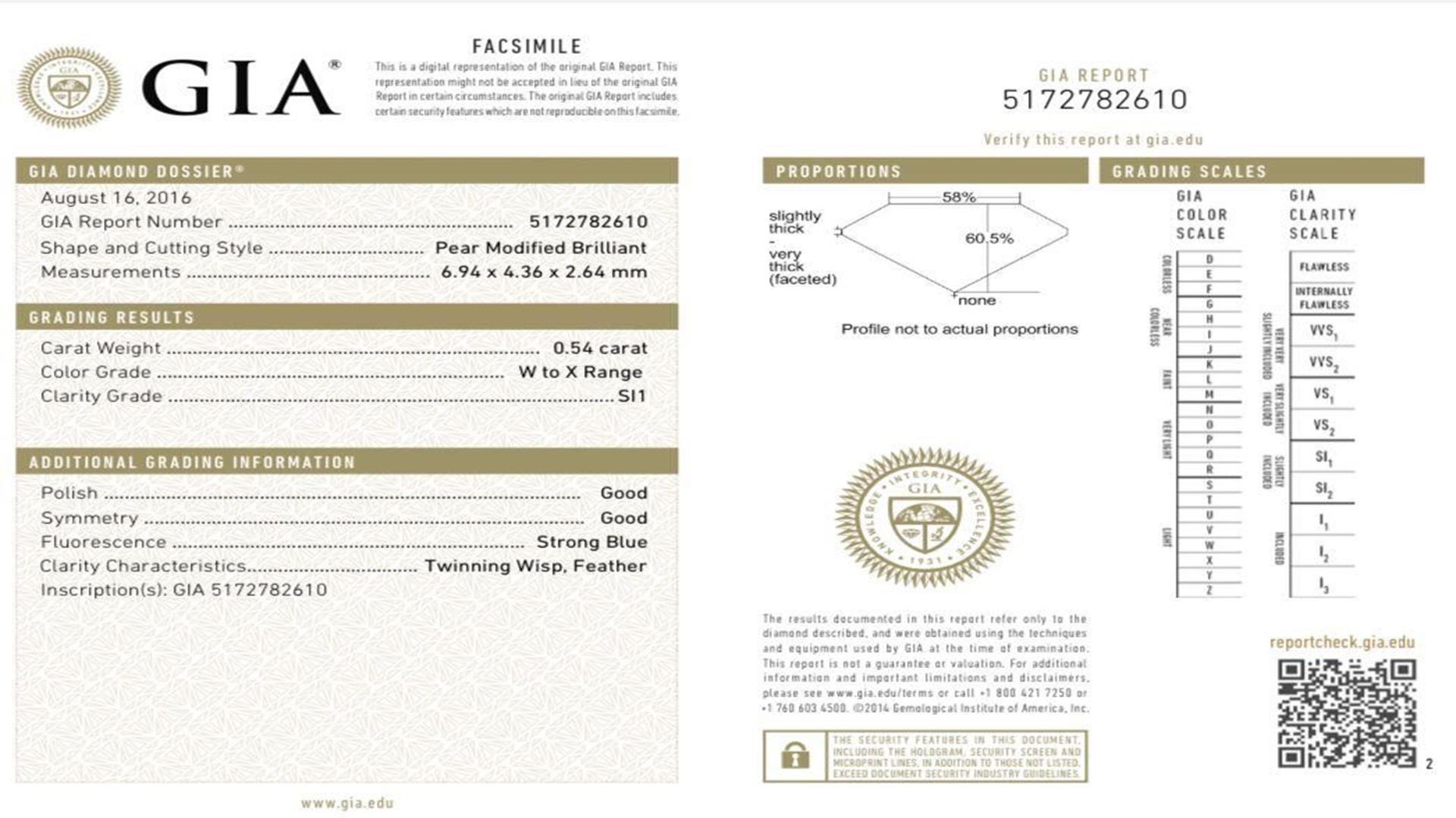 GIA Certified 0.54 CT W-X Colour SI1 CLT/0.42 CT Faint Pink SI2 CLT Diamond Ring For Sale 4