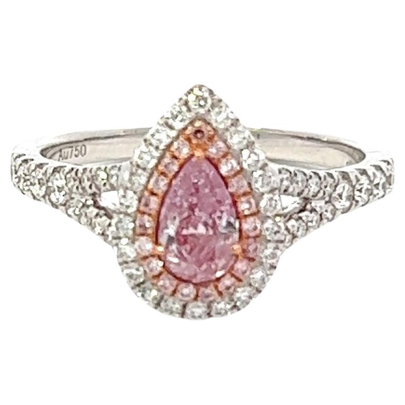 GIA Certified 0.54 Carat Pink Diamond Ring For Sale