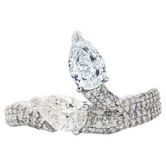 GIA Certified 0.55 Carat Faint Blue VS1 Clarity Diamond Ring