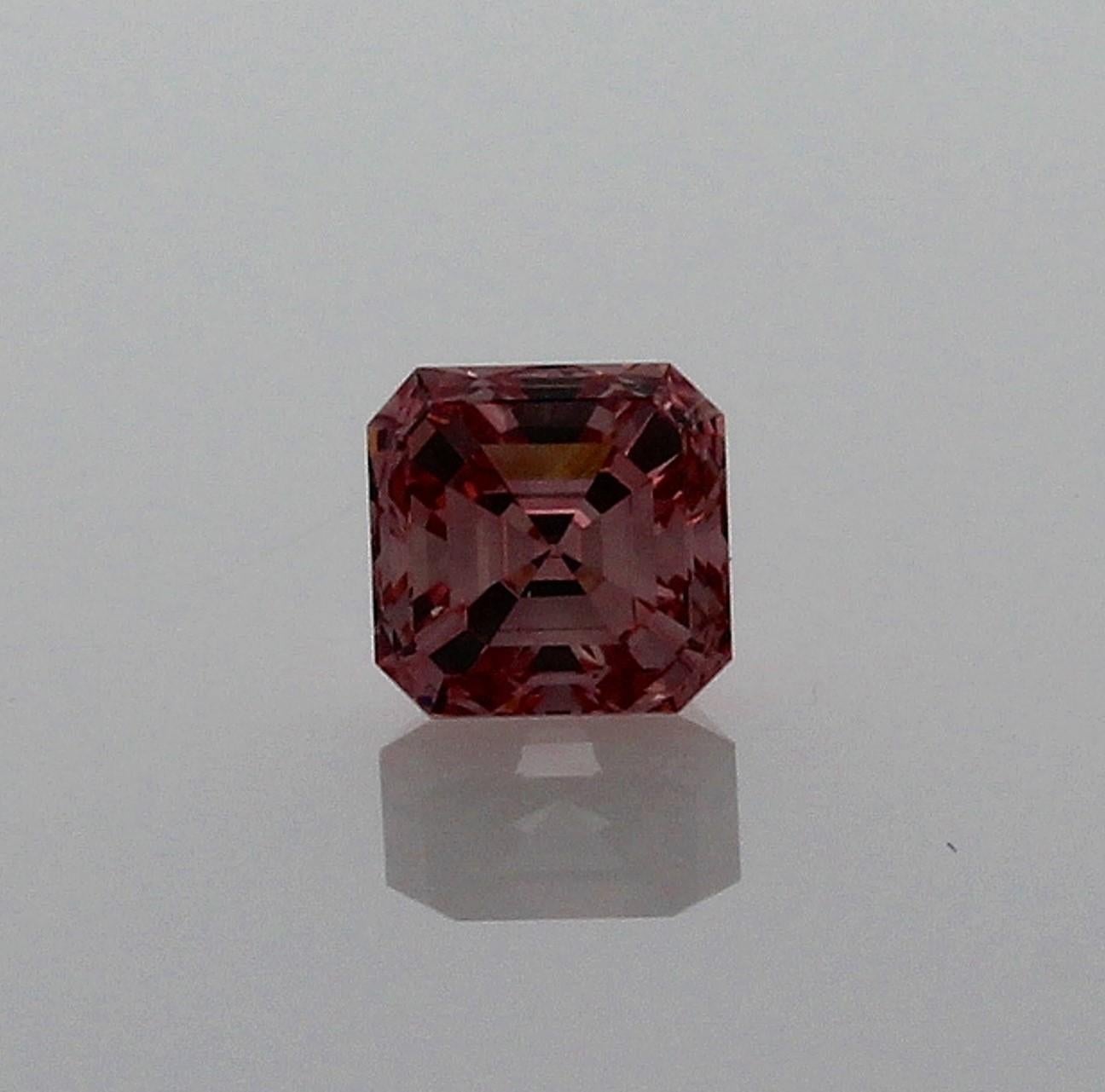 Incredible Deal on GIA Certified 0.55 Carat Square Emerald Cut, Natural Fancy Intense Pink Even,  VS1 Clarity Diamond, measuring 4.62-4.55x3.10
This is a very beautiful and rare diamond. The Square Emerald Cut has a very strong and intense color.