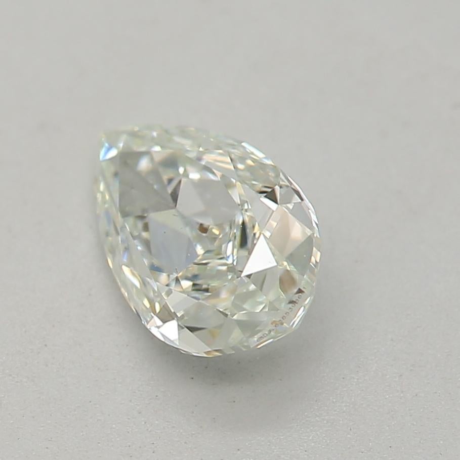 Pear Cut GIA Certified 0.55 Carat Very Light Green VS2 Clarity Diamond For Sale