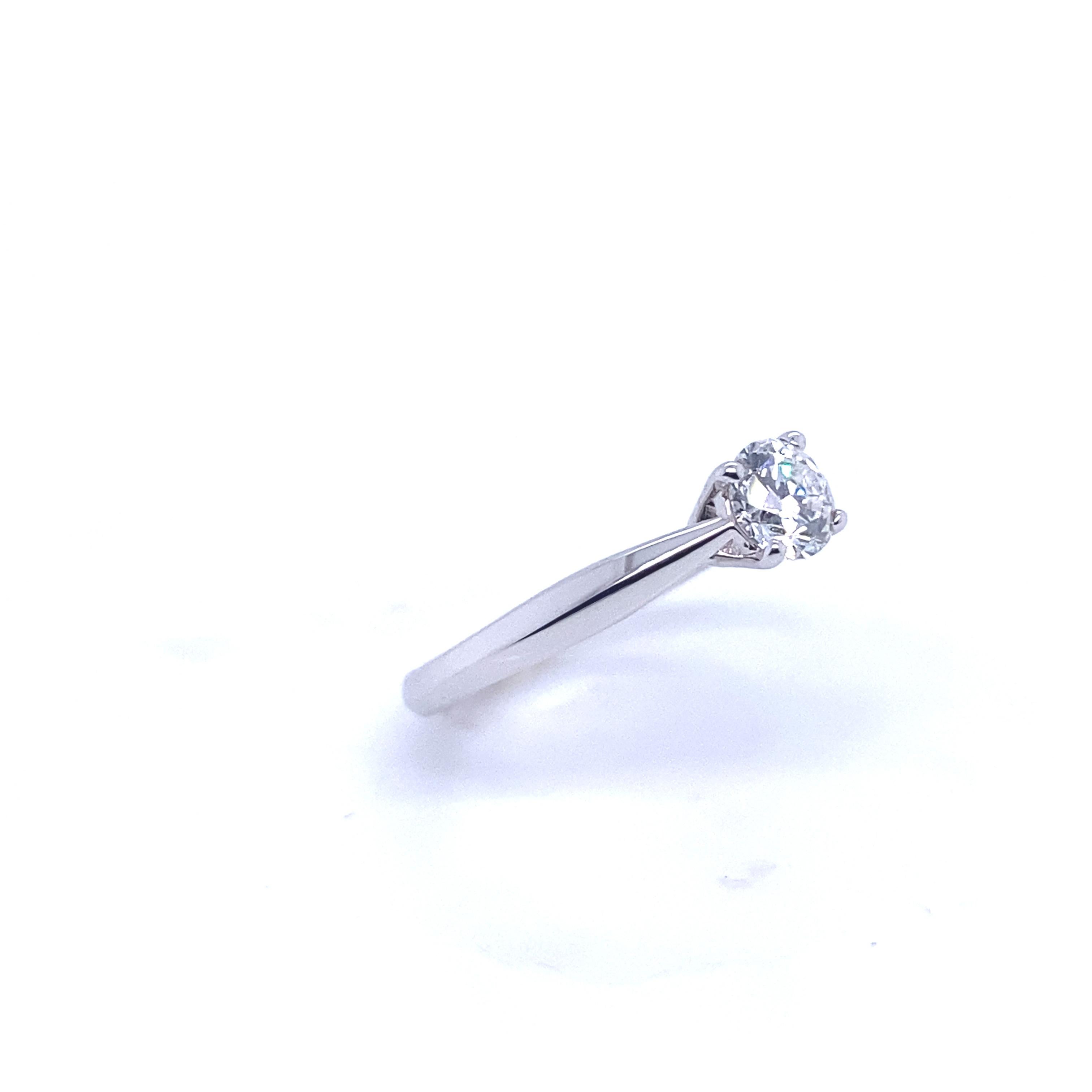 GIA Certified 0.56 Carat Diamond Ring White Gold For Sale 4