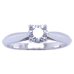 GIA Certified 0.56 Carat Diamond Ring White Gold