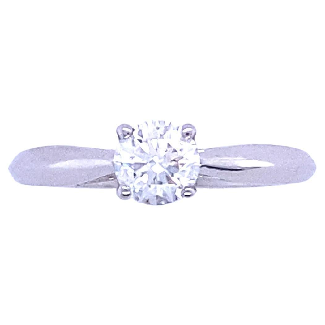GIA Certified 0.56 Carat Diamond Ring White Gold For Sale