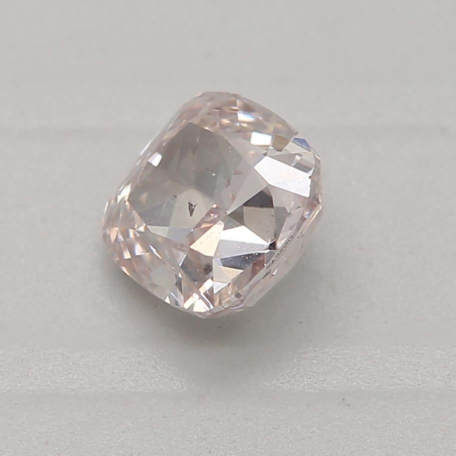 Cushion Cut GIA Certified 0.56 Carat Light Pink SI2 Clarity Diamond For Sale