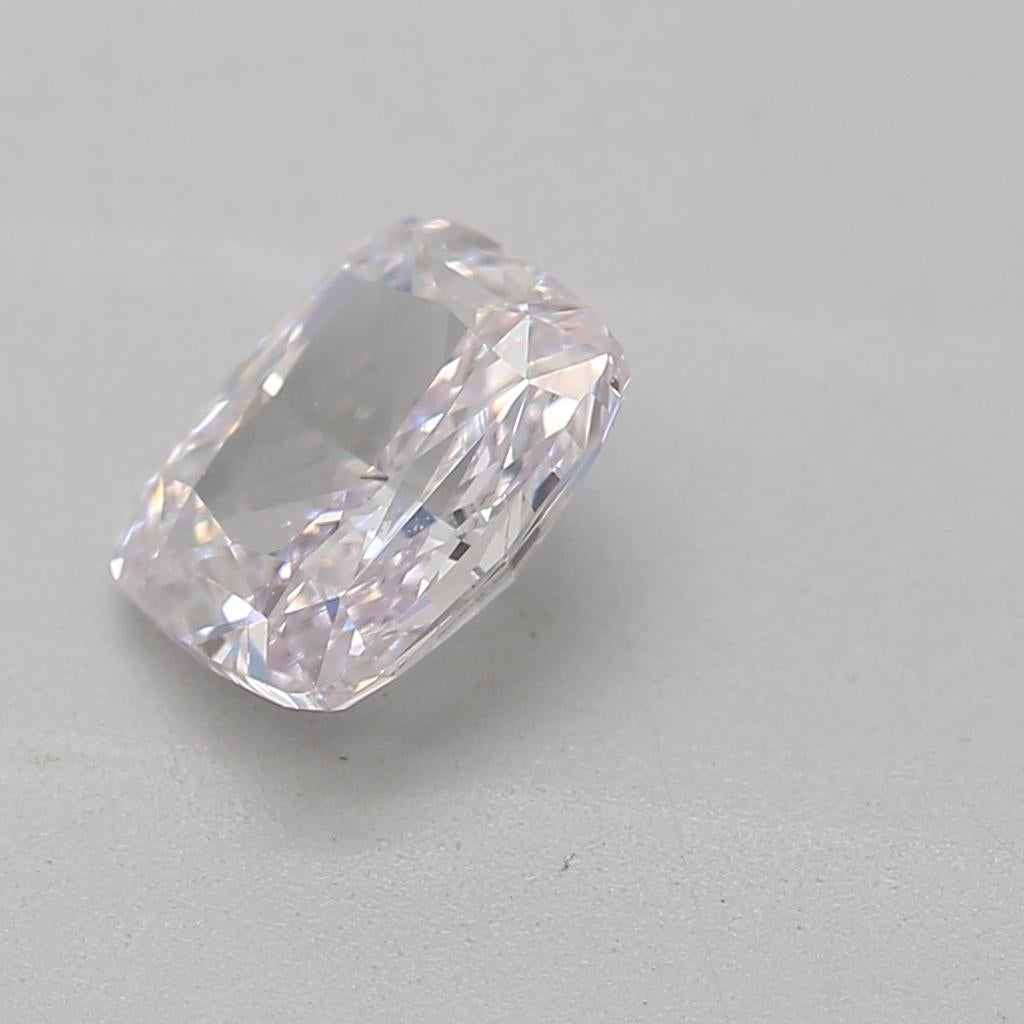 Cushion Cut GIA Certified 0.56 Carat Light Pink VS1 Clarity Diamond For Sale