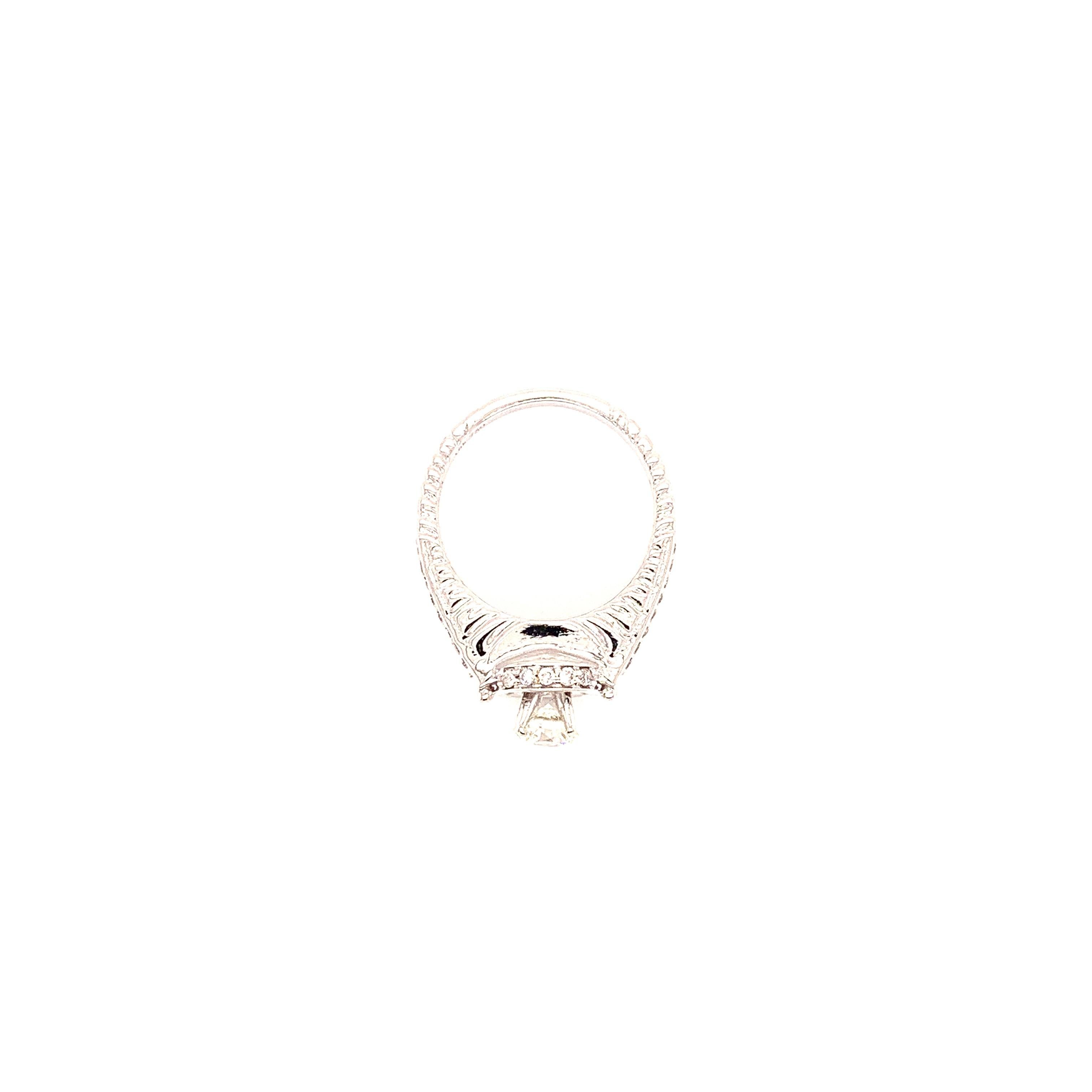 Taille ronde Bague de fiançailles en or avec diamant blanc taille brillant rond de 0,56 carat certifié GIA en vente