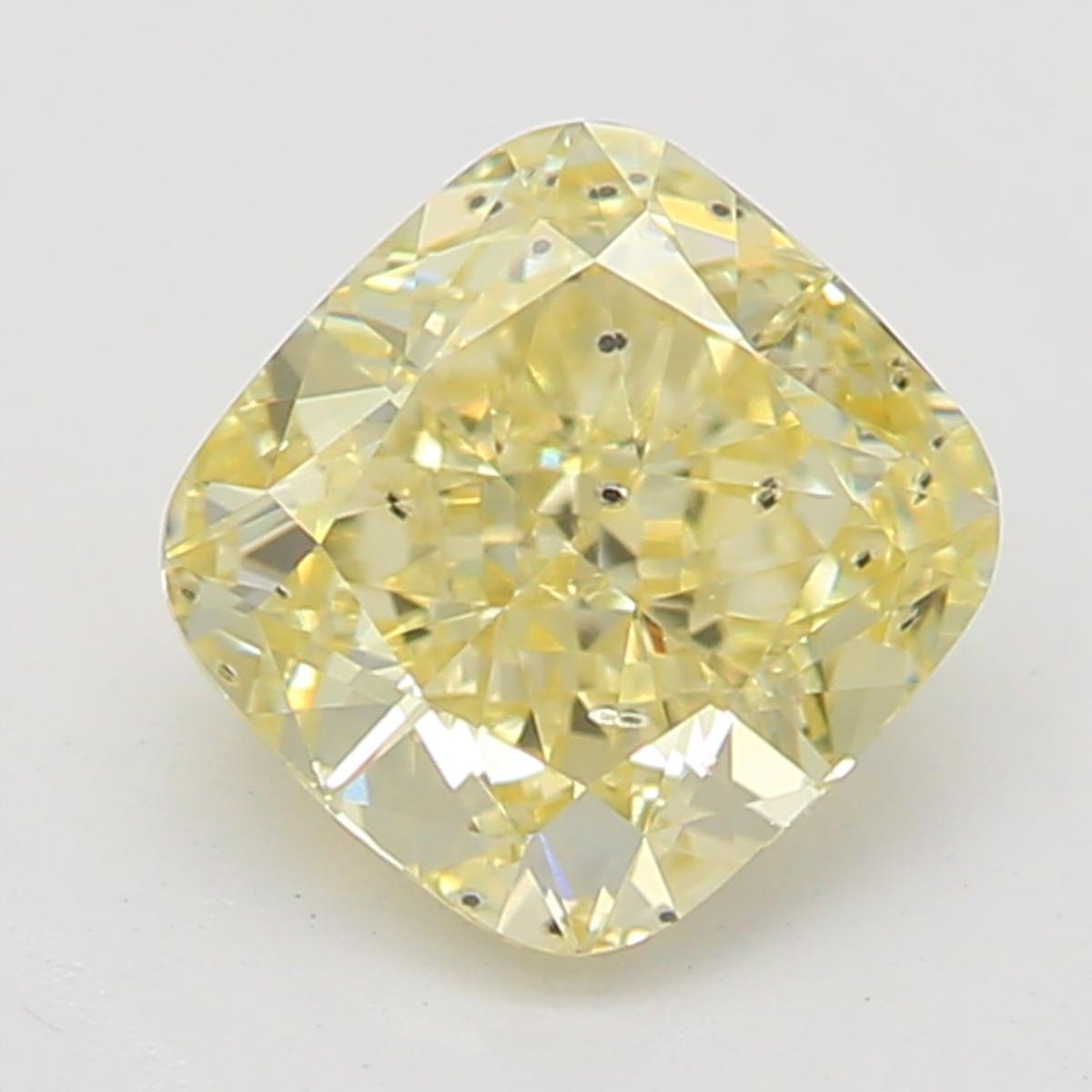 Certificate: GIA 
Report Number: 6261860004
Shape And Cut: Cushion
Carat Weight: 0.57 carat
Measurements: 4.84 x 4.63 x 2.88 mm
Color Grade: Fancy Light Brownish Yellow

FEATURES OF THE DIAMOND:

This Fancy Light Brownish Yellow diamond is a