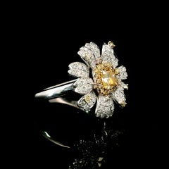 GIA Certified 0.57 Carat Fancy Light Brownish Yellow SI2 Clarity Diamond Ring