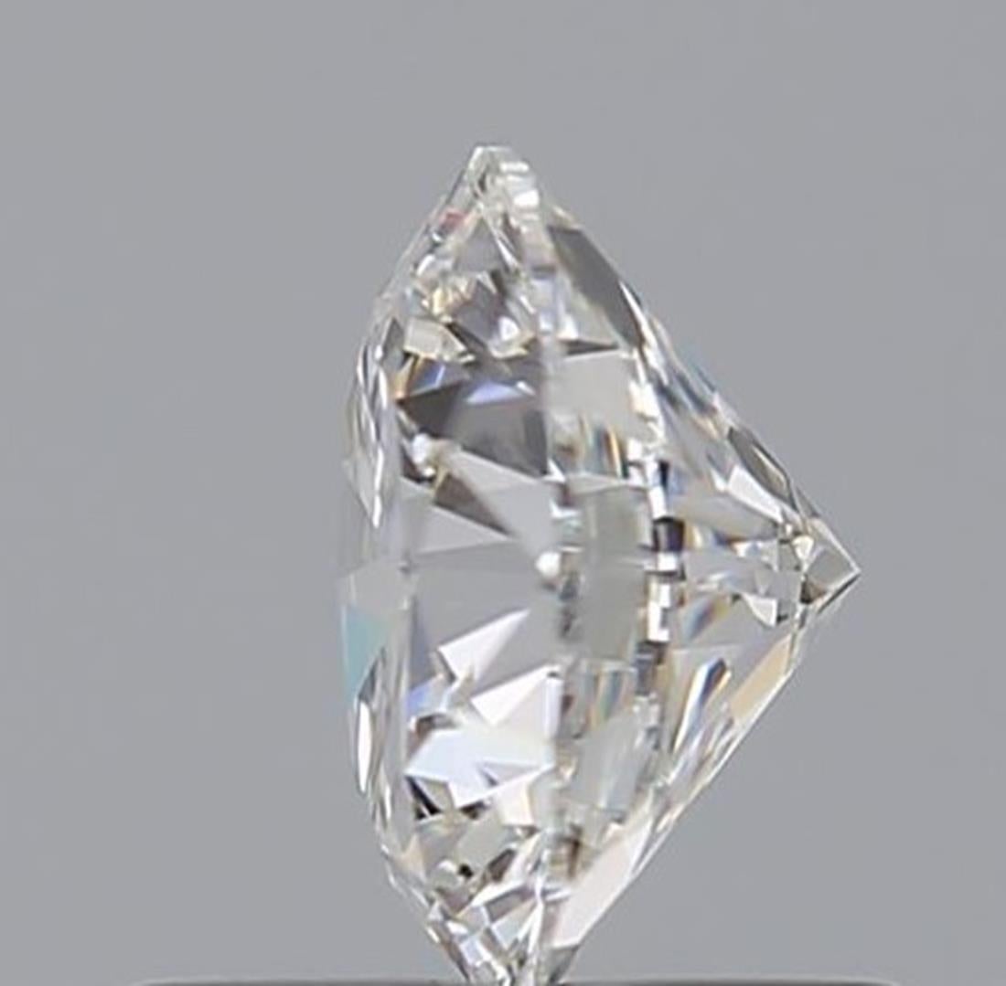 Round Cut GIA Certified 0.58 Carat F Colour VVS1 Clarity Diamond For Sale