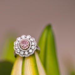 GIA Certified 0.58 Carat Fancy Purple Pink Diamond Ring