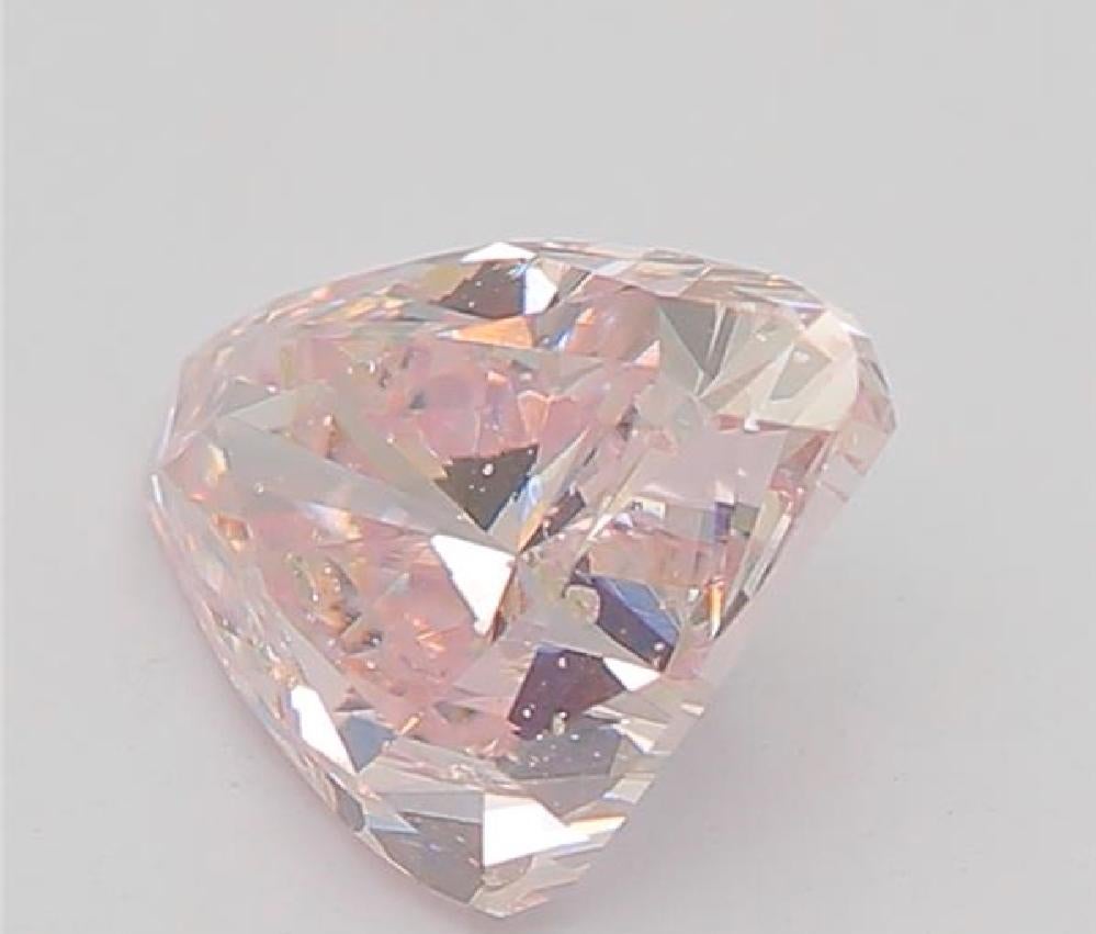Heart Cut GIA Certified 0.58 Carat Light Pink I1 Clarity Diamond For Sale